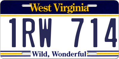 WV license plate 1RW714