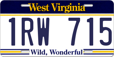 WV license plate 1RW715