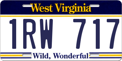WV license plate 1RW717