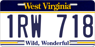 WV license plate 1RW718