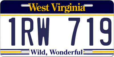 WV license plate 1RW719