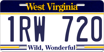 WV license plate 1RW720