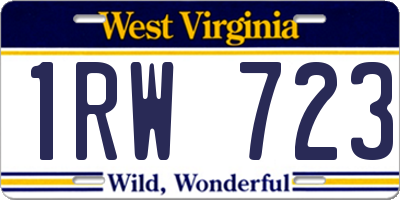 WV license plate 1RW723