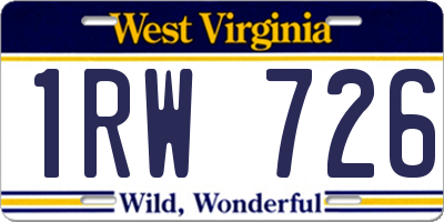 WV license plate 1RW726