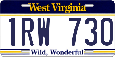 WV license plate 1RW730