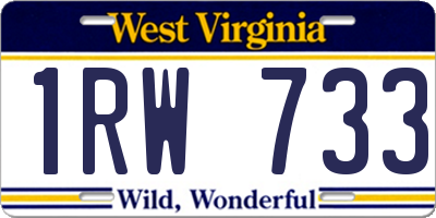 WV license plate 1RW733