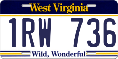 WV license plate 1RW736