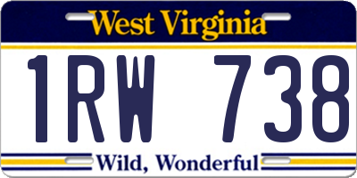 WV license plate 1RW738