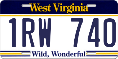 WV license plate 1RW740