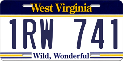 WV license plate 1RW741