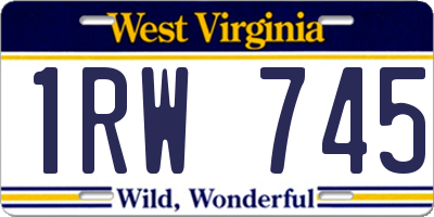 WV license plate 1RW745