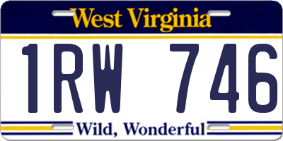 WV license plate 1RW746
