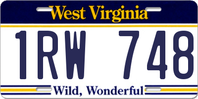 WV license plate 1RW748