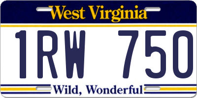 WV license plate 1RW750