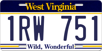 WV license plate 1RW751