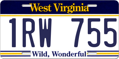 WV license plate 1RW755