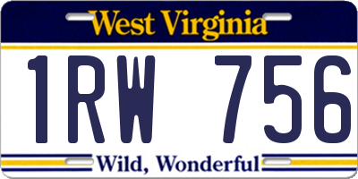 WV license plate 1RW756