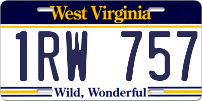 WV license plate 1RW757