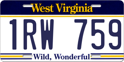 WV license plate 1RW759