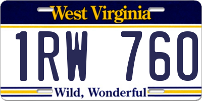 WV license plate 1RW760