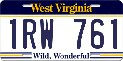 WV license plate 1RW761