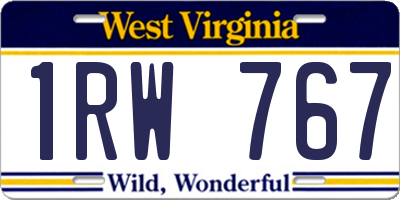WV license plate 1RW767