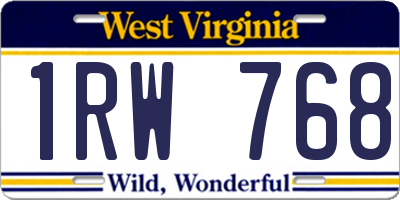 WV license plate 1RW768