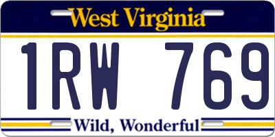 WV license plate 1RW769