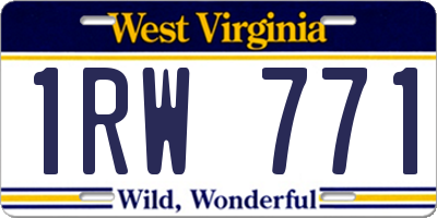 WV license plate 1RW771