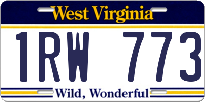 WV license plate 1RW773