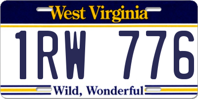 WV license plate 1RW776