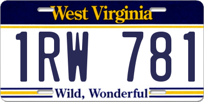 WV license plate 1RW781