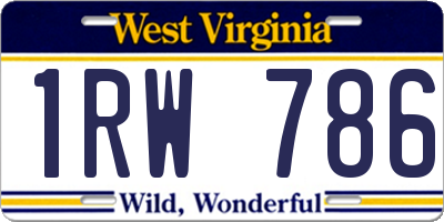 WV license plate 1RW786