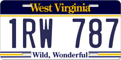 WV license plate 1RW787