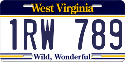 WV license plate 1RW789