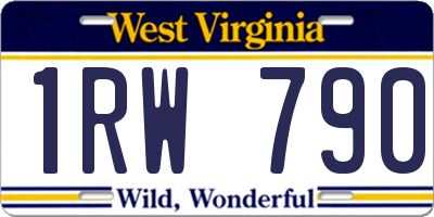 WV license plate 1RW790