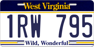 WV license plate 1RW795