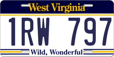 WV license plate 1RW797