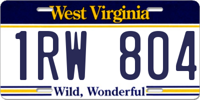 WV license plate 1RW804