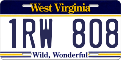 WV license plate 1RW808