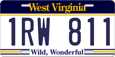 WV license plate 1RW811
