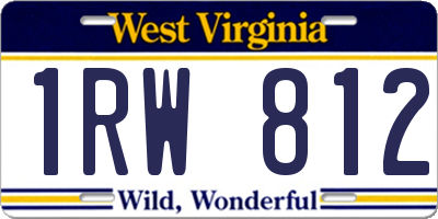 WV license plate 1RW812