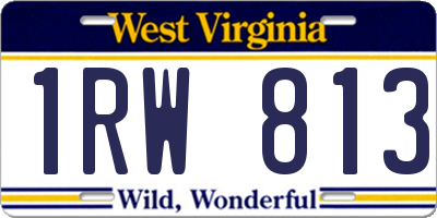 WV license plate 1RW813