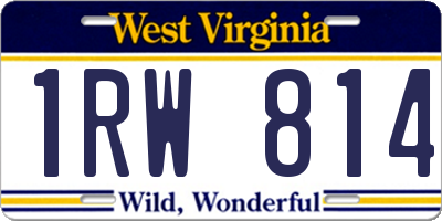 WV license plate 1RW814