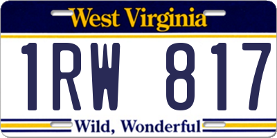 WV license plate 1RW817