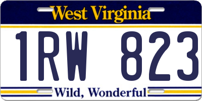 WV license plate 1RW823