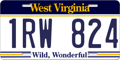 WV license plate 1RW824