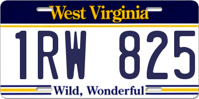WV license plate 1RW825