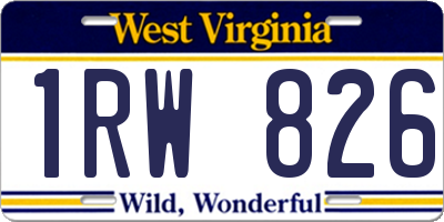 WV license plate 1RW826