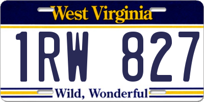 WV license plate 1RW827
